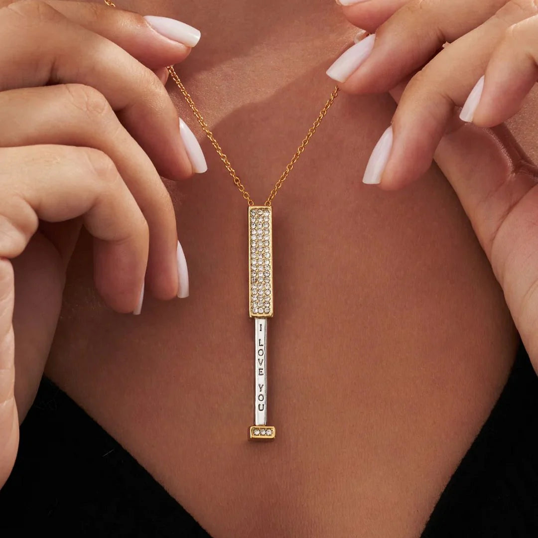 Necklace Acier Inoxydable Femme – Message Lumière d'Amour
