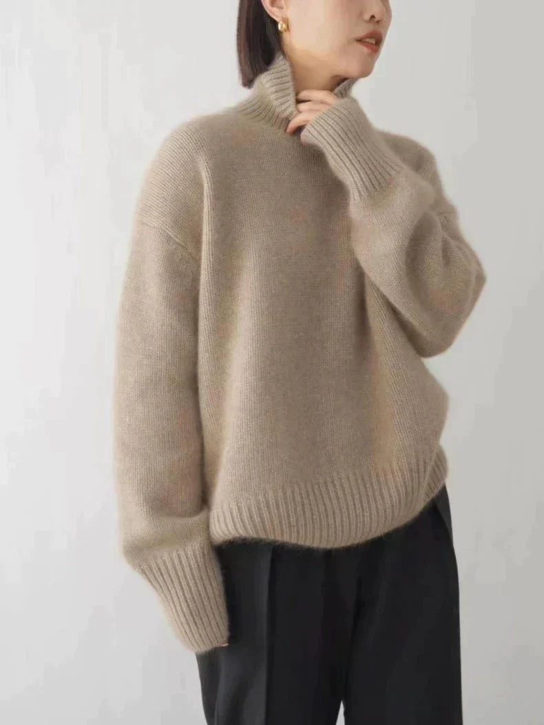 Pull Col Roulé en Cachemire - Femme - Linarya