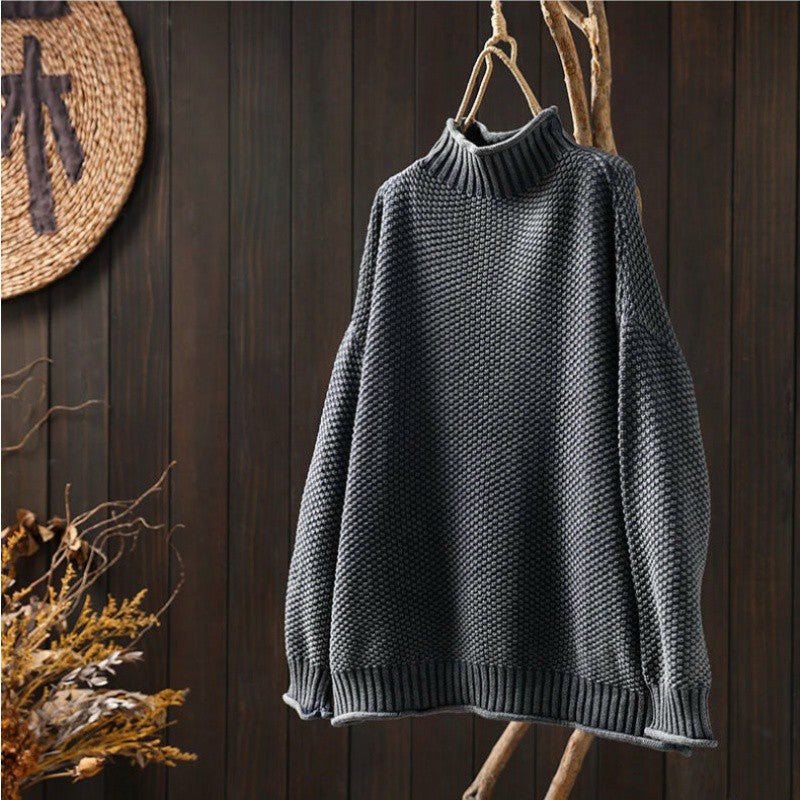 Pull Côtelé Col Roulé - Femme - Aralyne