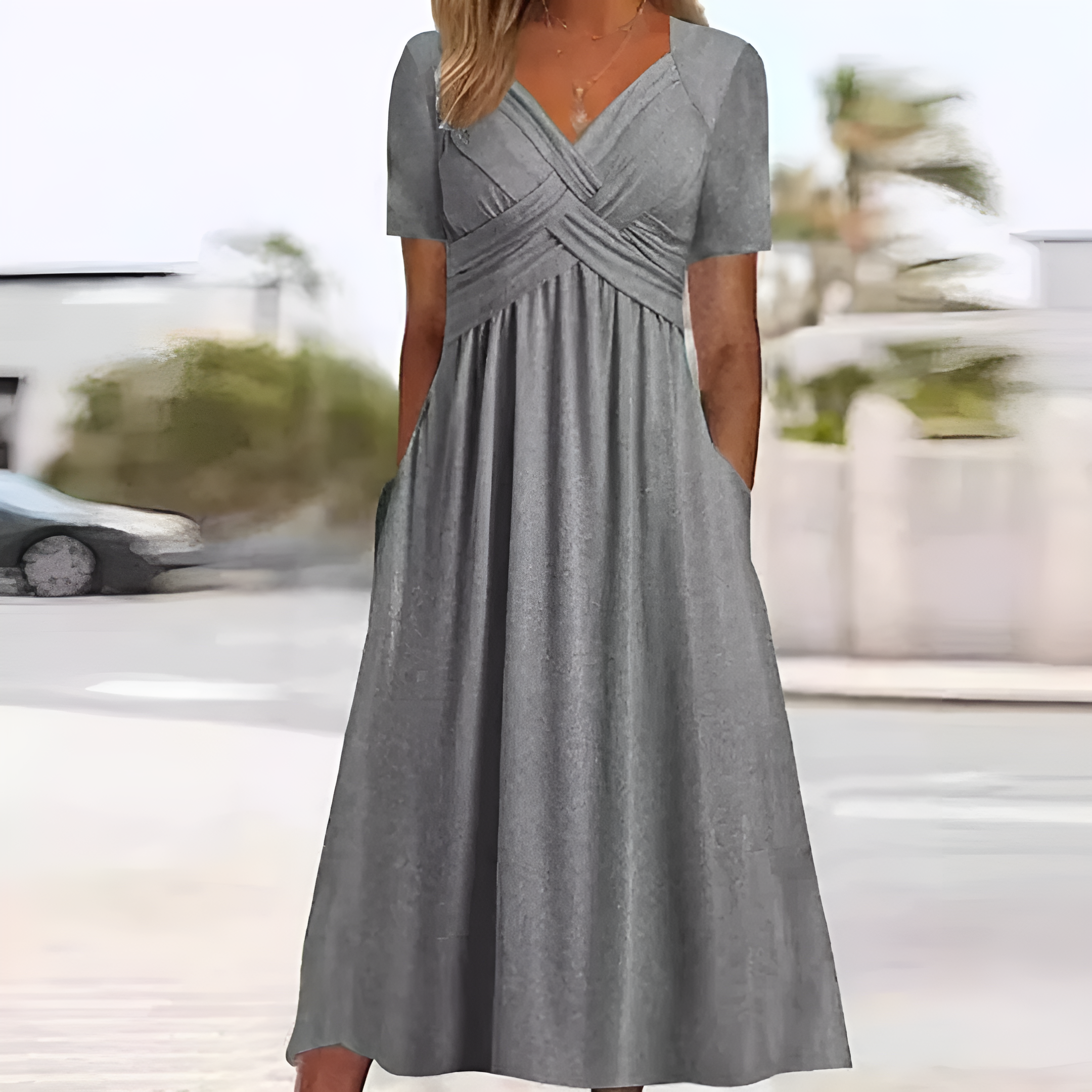 Elegantes Midikleid aus Polyester – Damen – Rosella