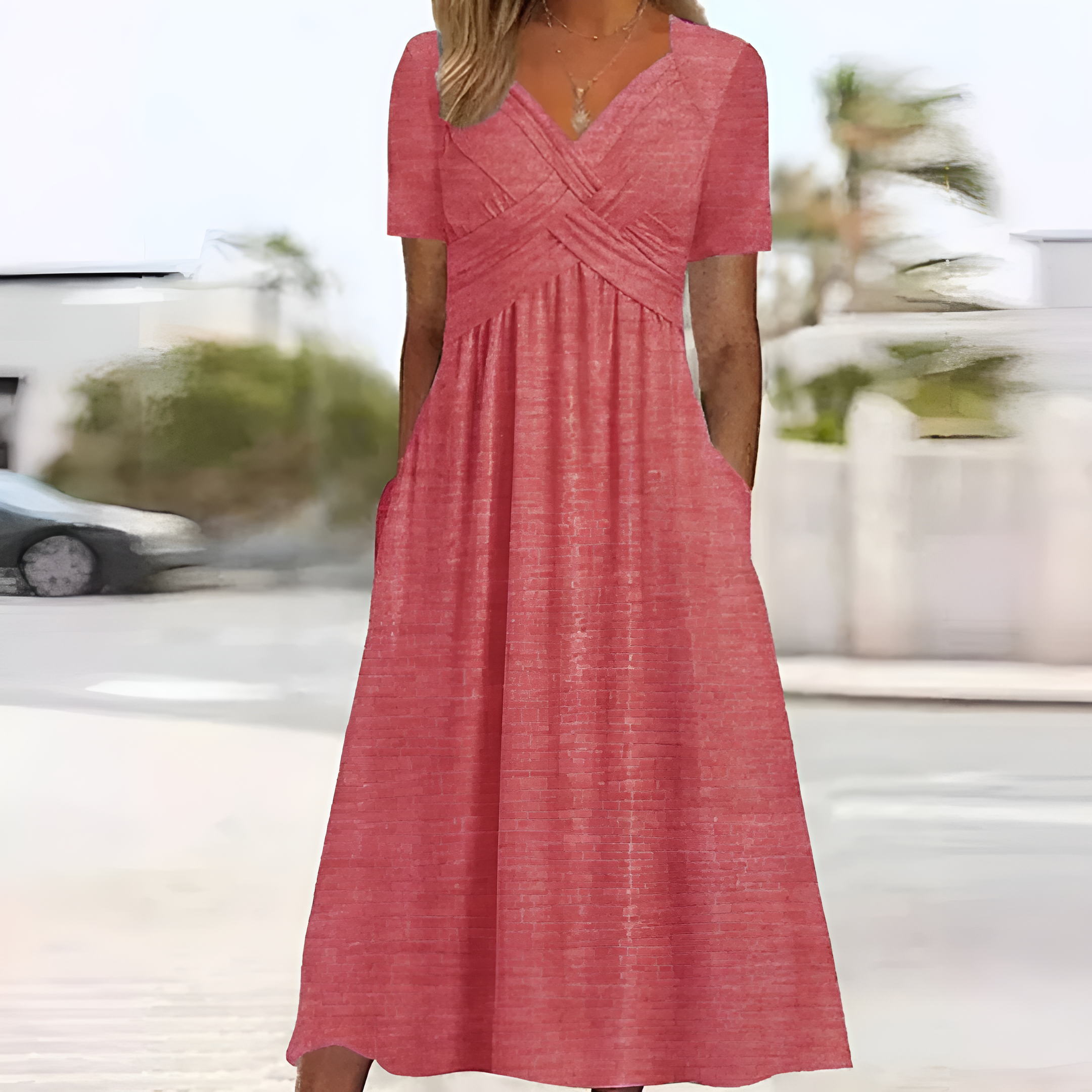 Elegantes Midikleid aus Polyester – Damen – Rosella
