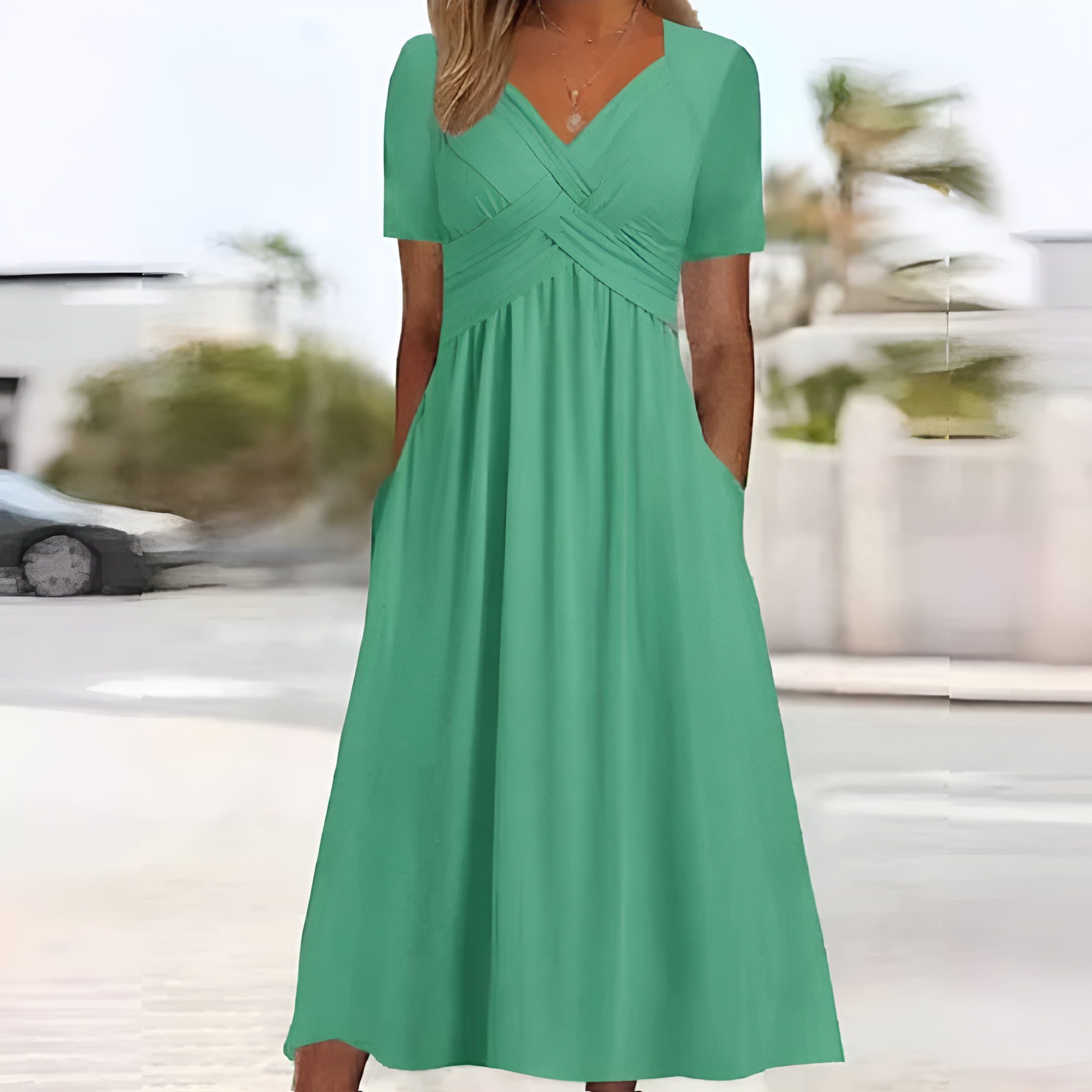 Elegantes Midikleid aus Polyester – Damen – Rosella
