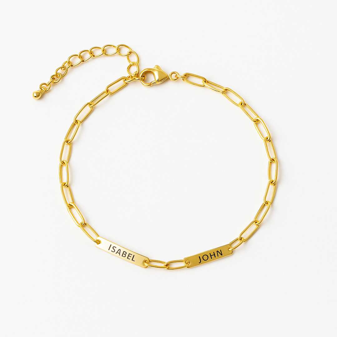 Bracelet Acier Inoxydable Femme Personnalisé – Torsade Dorée