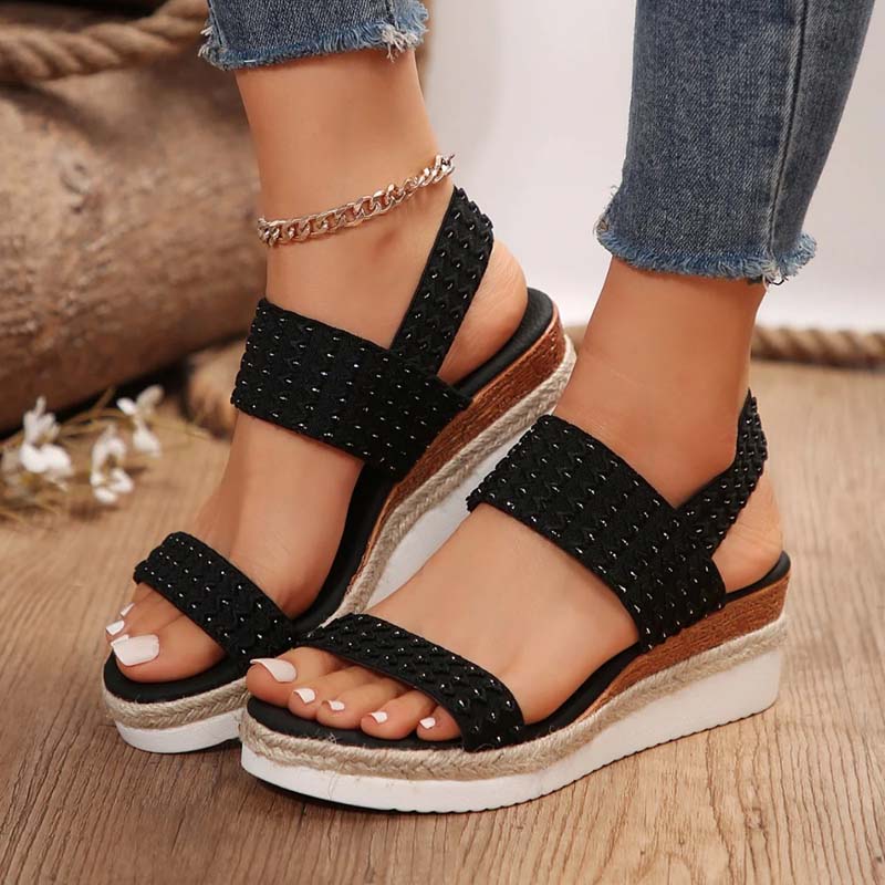 Sandals Compensées Décontractées - Femme - Solina
