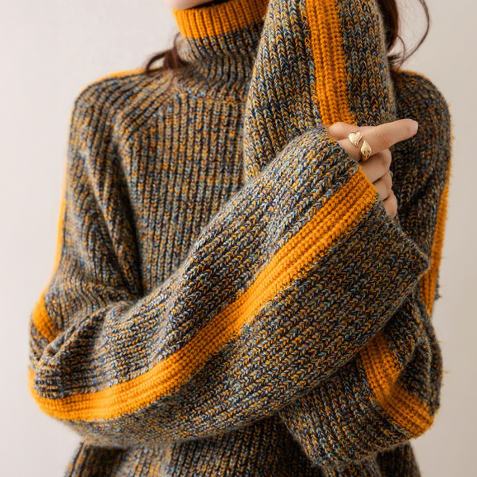 Pull Côtelé Col Roulé - Femme - Marivelle 