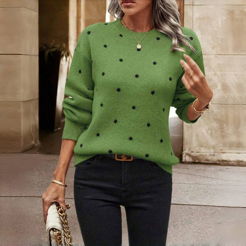 Pull Tricoté à Pois Décontracté - Femme - Polarya