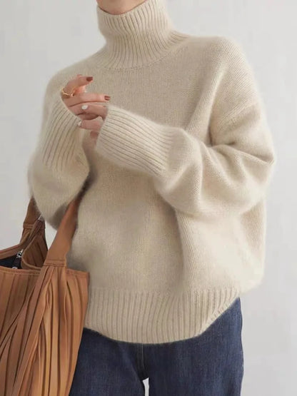 Pull Col Roulé en Cachemire - Femme - Linarya