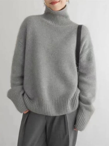 Pull Col Roulé en Cachemire - Femme - Linarya