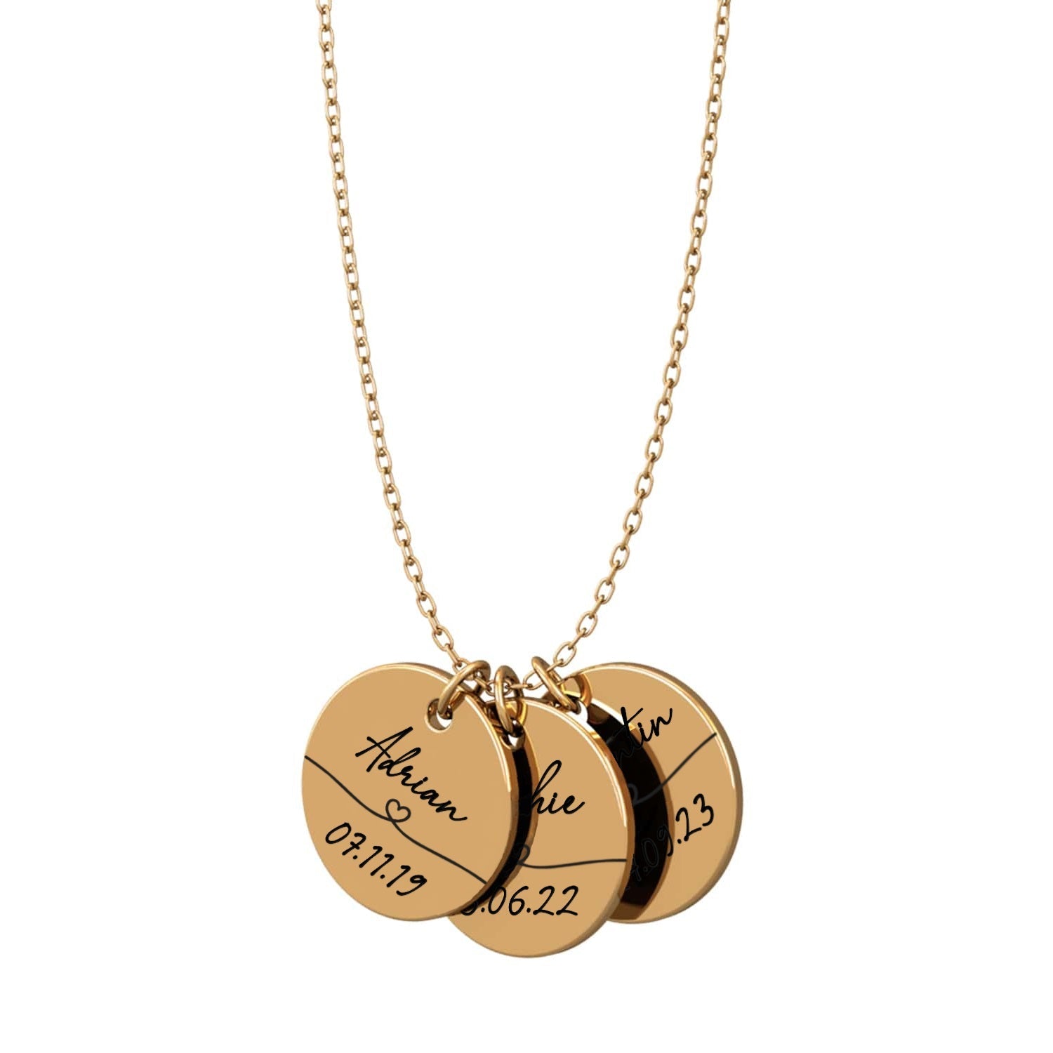 Personalized necklace with name &amp; date – Solène® 