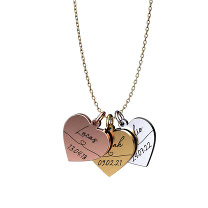 Personalized heart necklace with name &amp; date – Amora®
