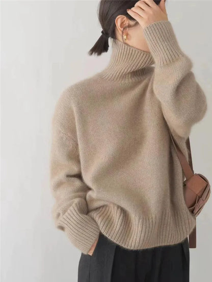 Pull Col Roulé en Cachemire - Femme - Linarya