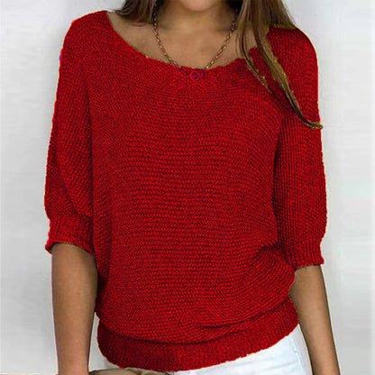 Pull Tricoté Décontracté Uni - Femme - Lunara