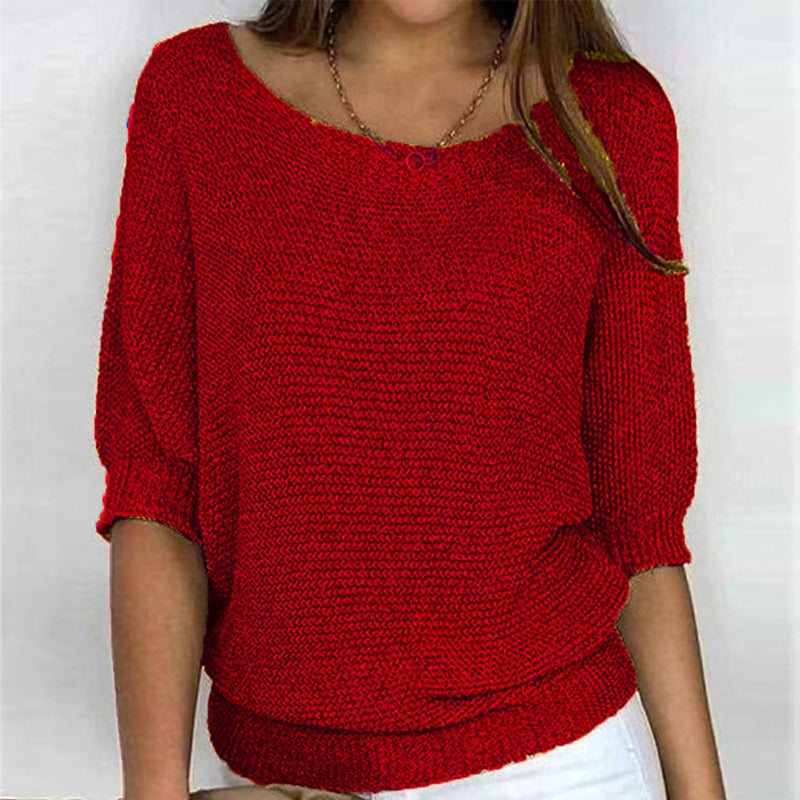 Pull Tricoté Décontracté Uni - Femme - Lunara