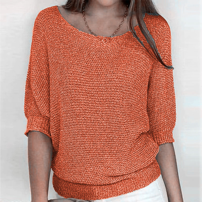 Pull Tricoté Décontracté Uni - Femme - Lunara