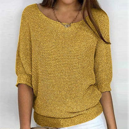 Pull Tricoté Décontracté Uni - Femme - Lunara