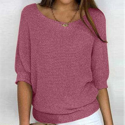 Pull Tricoté Décontracté Uni - Femme - Lunara