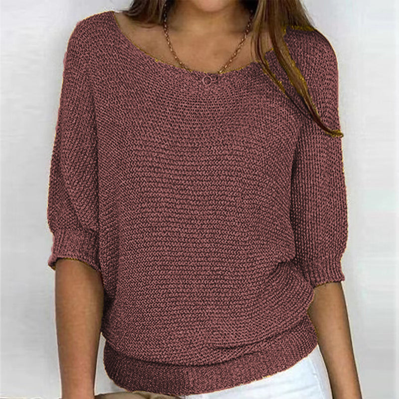 Pull Tricoté Décontracté Uni - Femme - Lunara