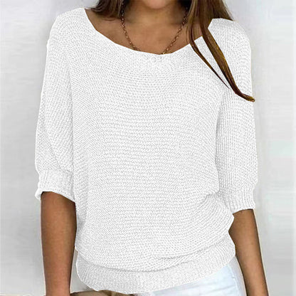 Pull Tricoté Décontracté Uni - Femme - Lunara