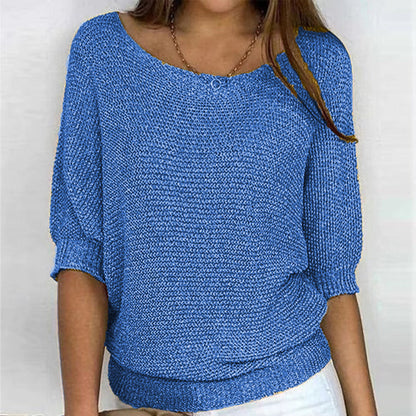 Pull Tricoté Décontracté Uni - Femme - Lunara
