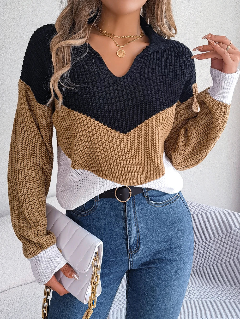 Pull Oversize mit Rollkragen - Damen - Phaelya