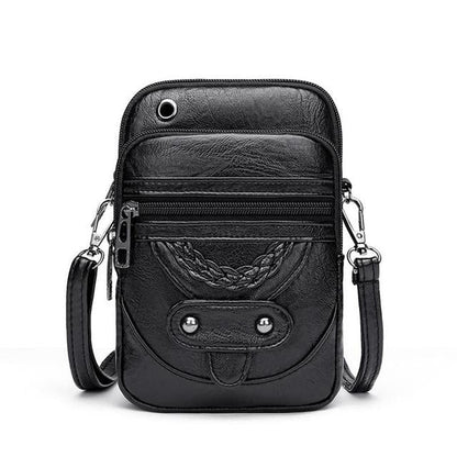 Sac en Cuir Vintage à Bandoulière - Femme - Elvenya
