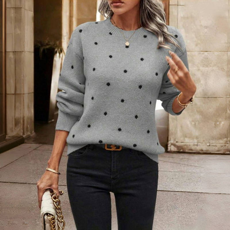 Pull Tricoté à Pois Décontracté - Femme - Polarya