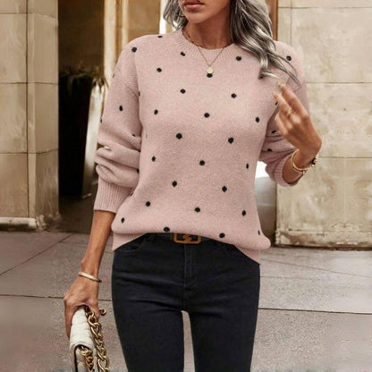 Pull Tricoté à Pois Décontracté - Femme - Polarya