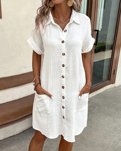 Robe Chemise Confortable en Polyester – Femme – Mélanie