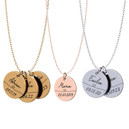 Personalized necklace with name &amp; date – Solène® 