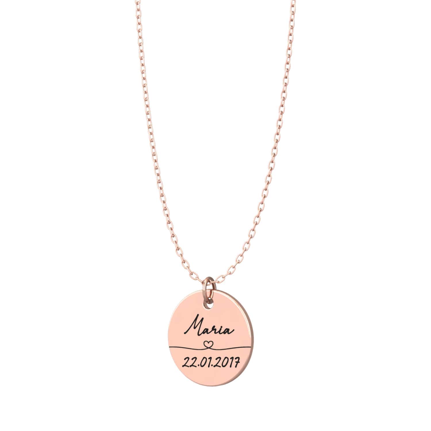 Personalized necklace with name &amp; date – Solène® 