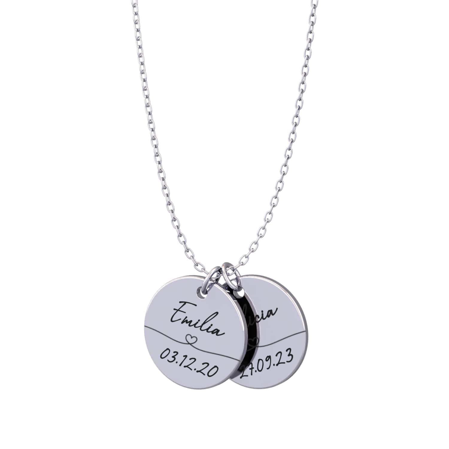Personalized necklace with name &amp; date – Solène® 