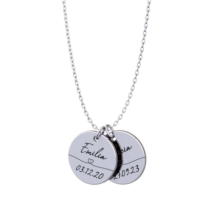 Personalized necklace with name &amp; date – Solène® 