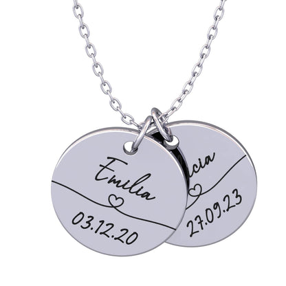 Personalized necklace with name &amp; date – Solène® 